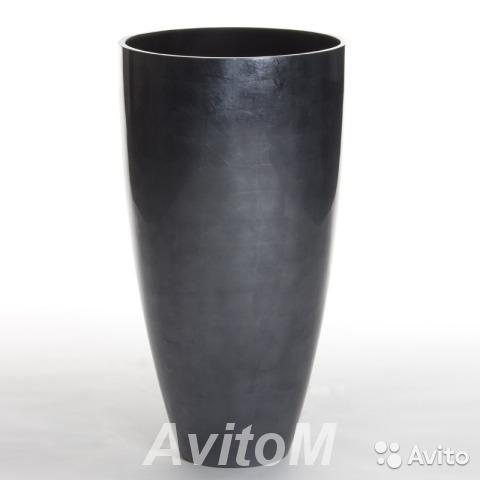 Кашпо senza vase small dark silver, D40xH75,  Москва