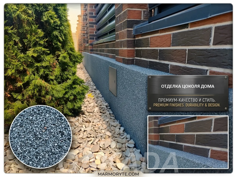 Профессиональная отделка цоколя штукатуркой Короед,  Ростов-на-Дону