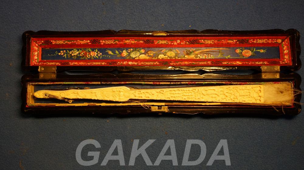 Старинный японский веер оги в декоративном футляре, Вся Россия