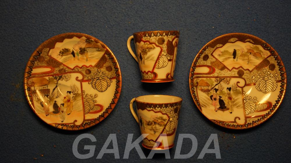 Чайная пара Фарфор Сацума Япония кон XIX века