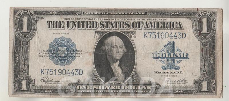 Старинная банкнота США 1 доллар 1923 Оригинал,  Самара