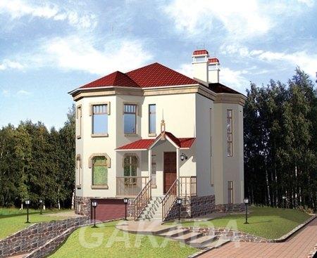 Двухэтажный дом из газобетона в классическом стиле на 200,  Москва