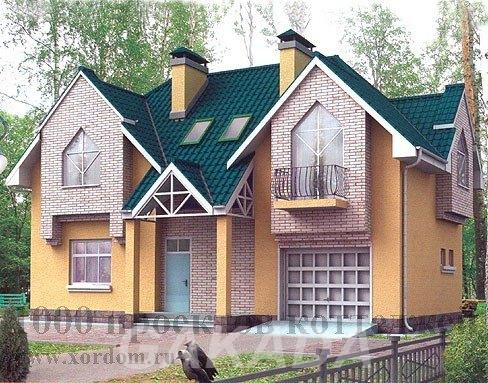 Двухэтажный кирпичный дом с на 182 кв м в стиле модерн,  Москва
